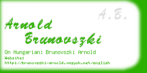 arnold brunovszki business card